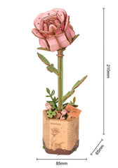 Robotime houten 3D puzzel - Pink Rose