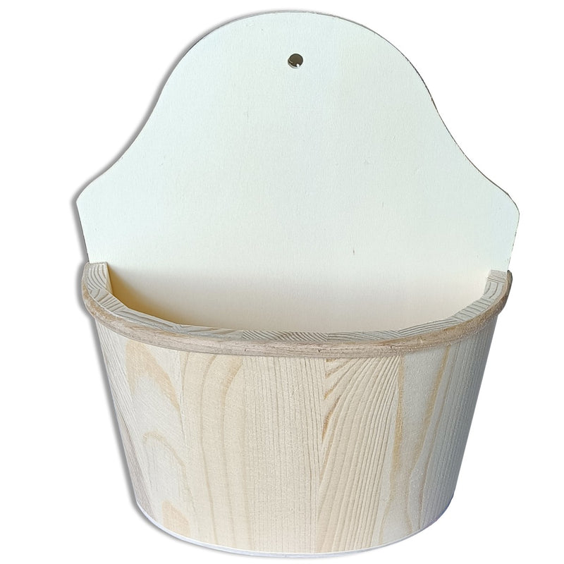 Houten bloempot voor aan de wand