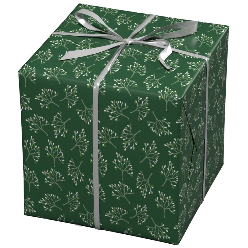 Cadeaupapier - 10 meter - groen takjes