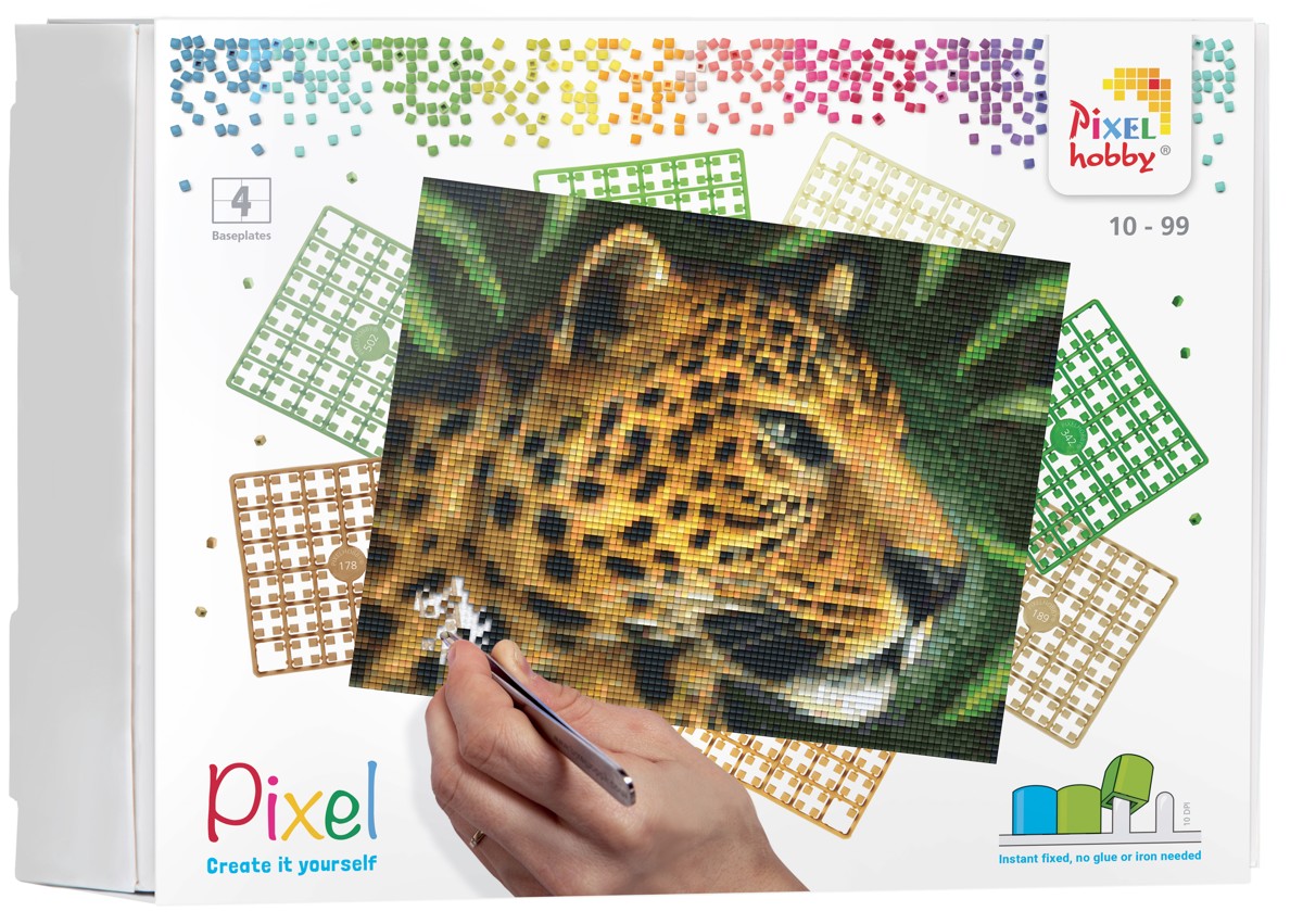 Pixelhobby set - 4 platen - luipaard
