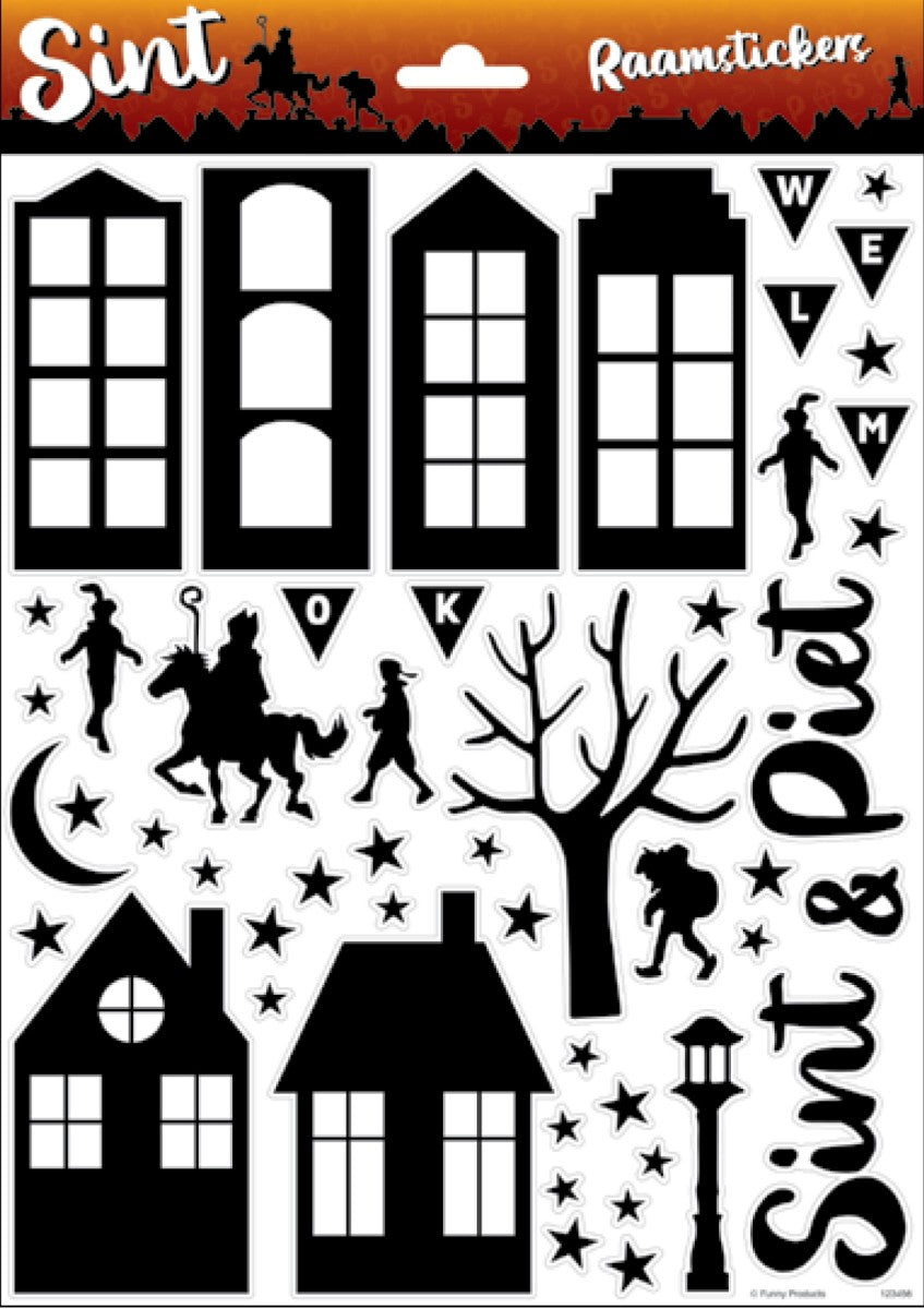 Sinterklaas raamstickers A4