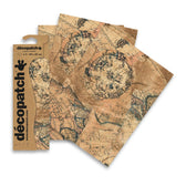 Décopatch - 30x40 cm - 3 vellen - landkaart bruin