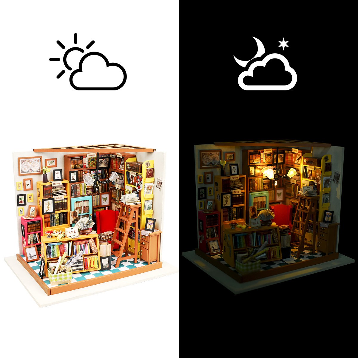 Robotime miniatuur DIY kit - Sam's study