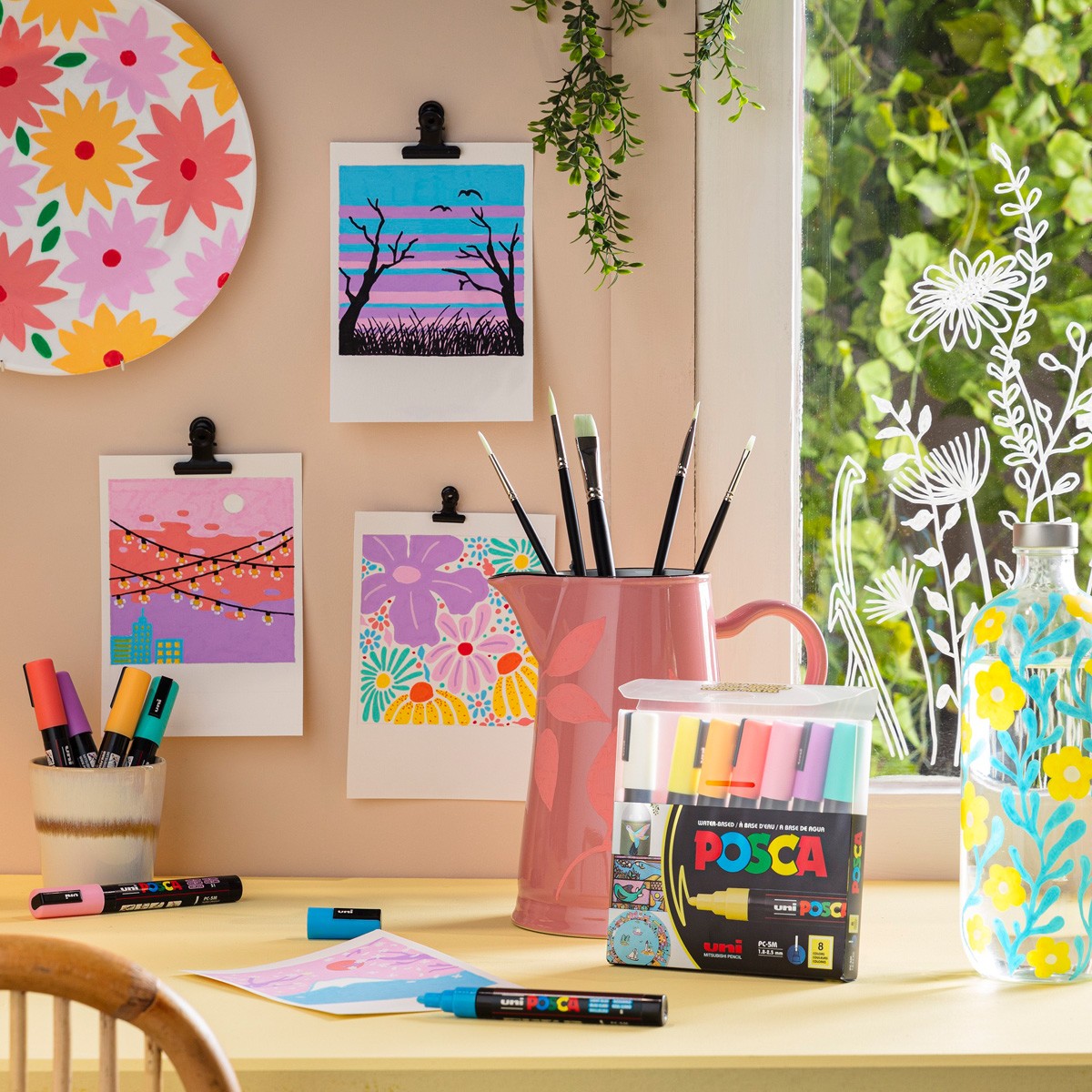 POSCA acrylmarker set - medium PC-5M - pastel - 8 stuks