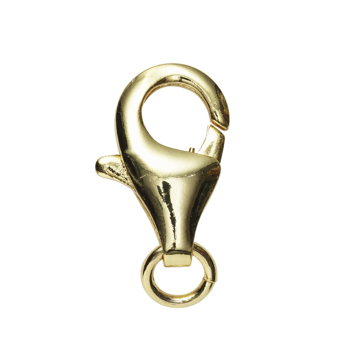 Karabijnsluiting met ring - 9K verguld - 11 mm