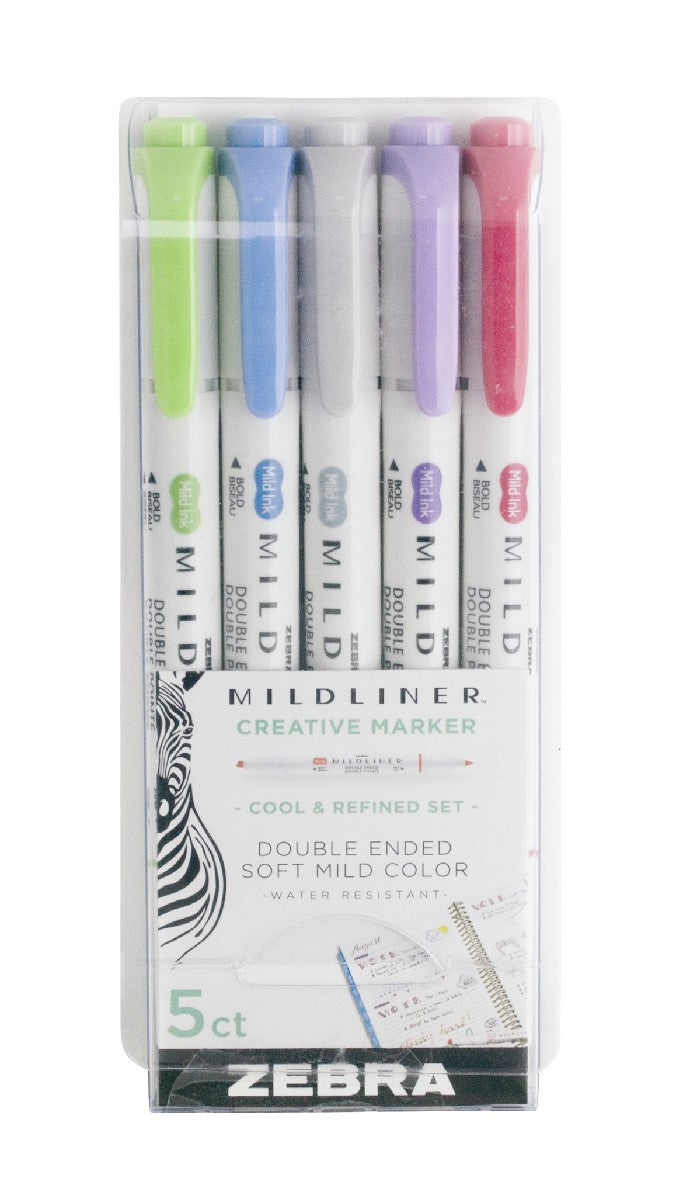 Zebra Mildliner - highlighters - 5 stuks - cool