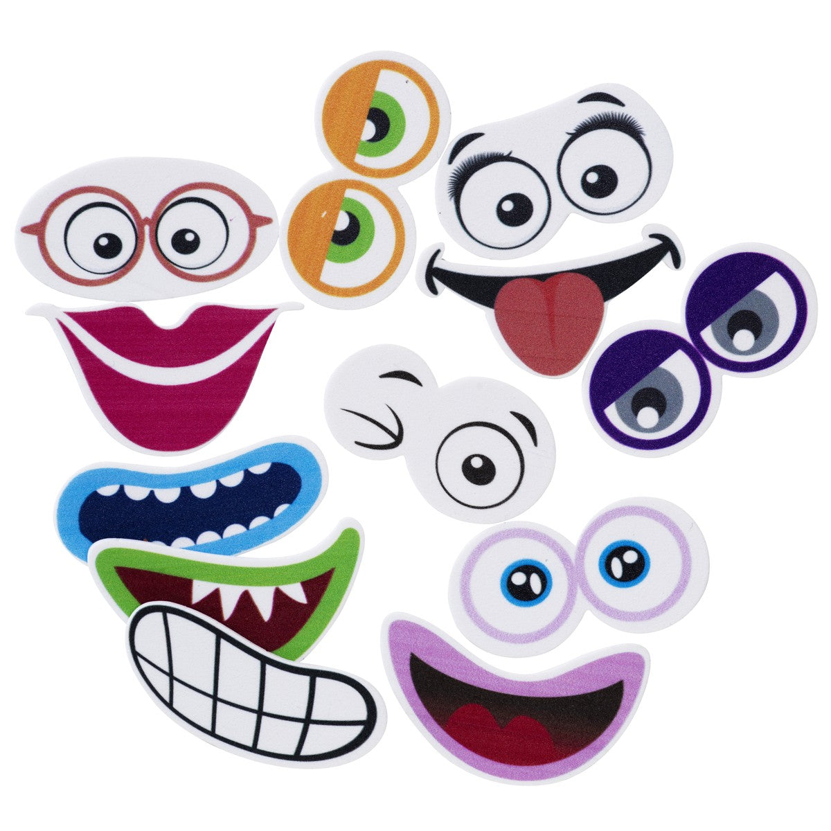 Funky foam stickers - gezichten