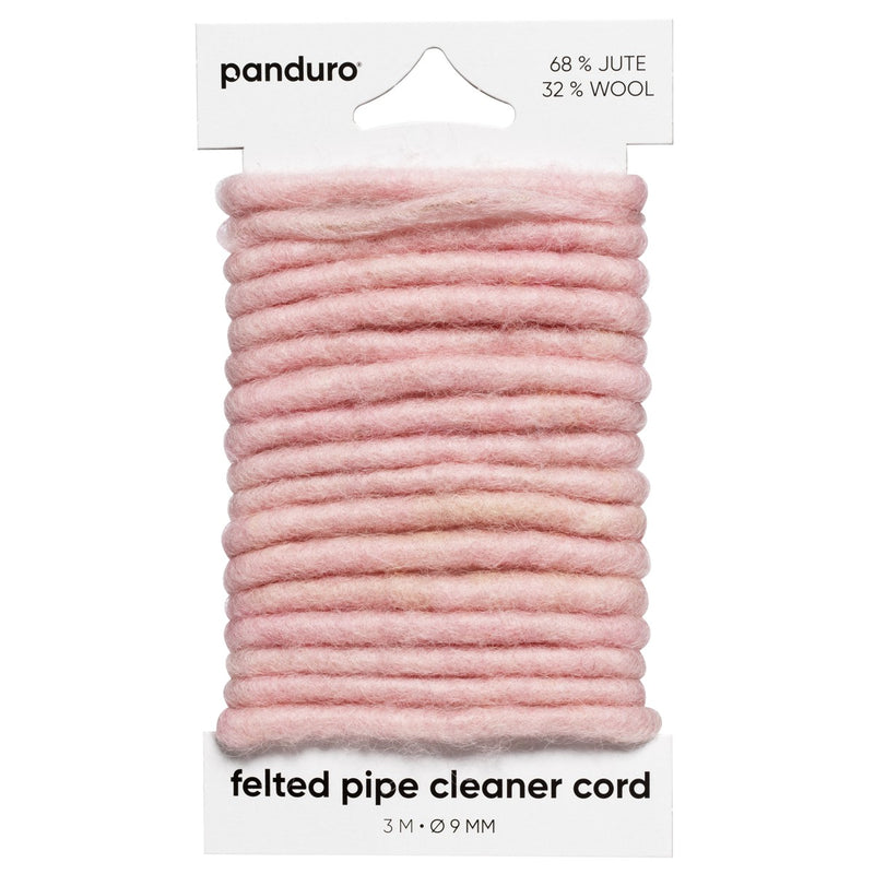 vilten chenille draad 3 meter - Ø9 mm roze