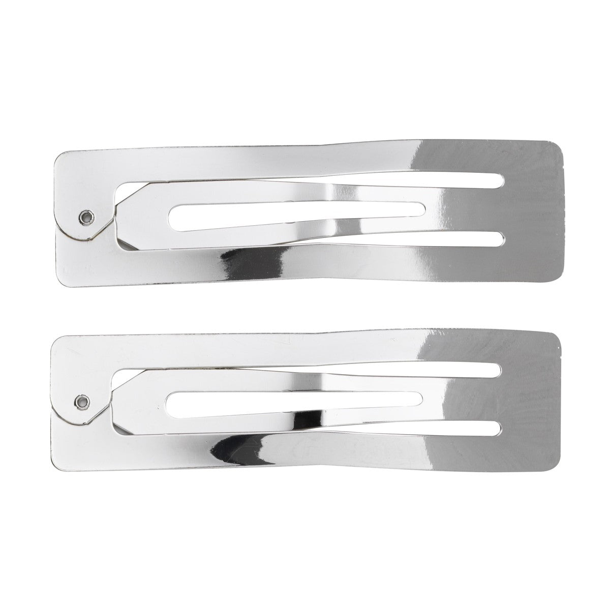 haarspeld rechthoek 8 cm - 2 stuks  zilverkleurig