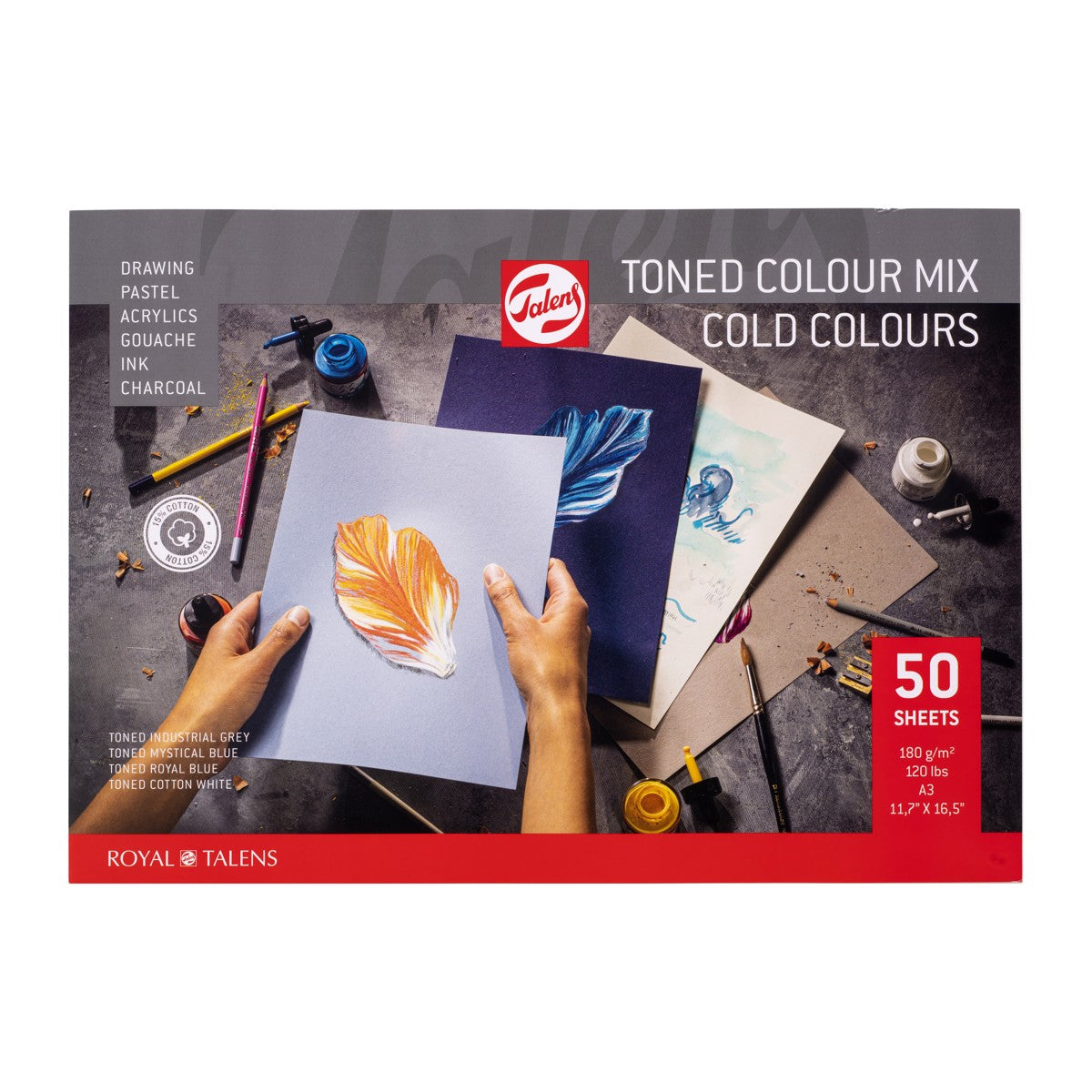 Talens Toned Paper blok - A3 - koele tinten