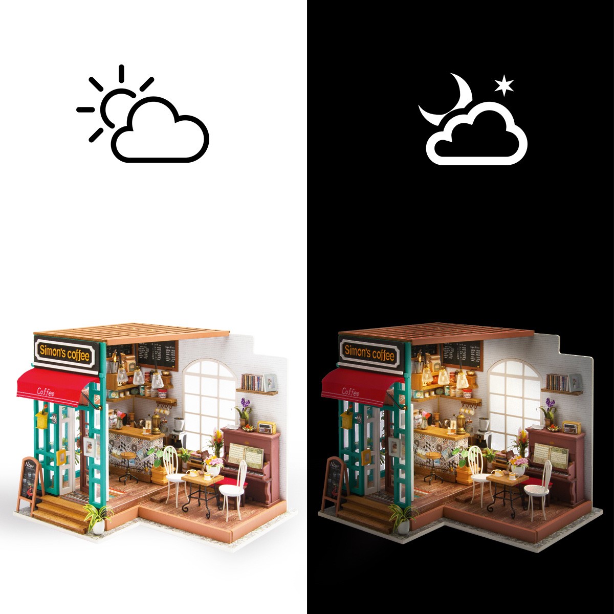 Robotime miniatuur DIY kit - Simon's Coffee