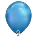 ballonnen metallic 28 cm - blauw 3 stuks
