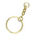Sleutelring met ketting - 20 mm - 5 stuks - goudkleurig