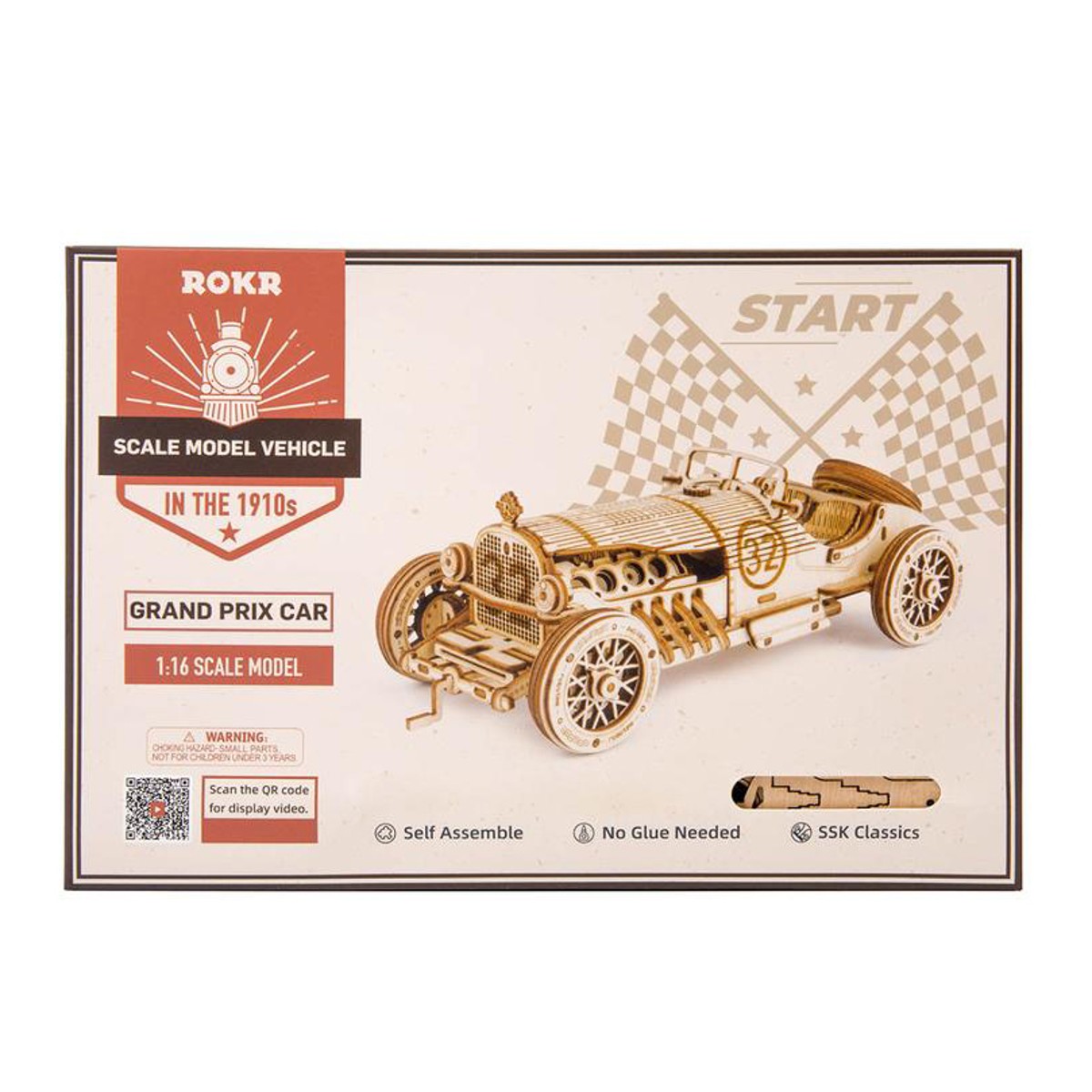 Robotime houten 3D puzzel - Grand Prix Car