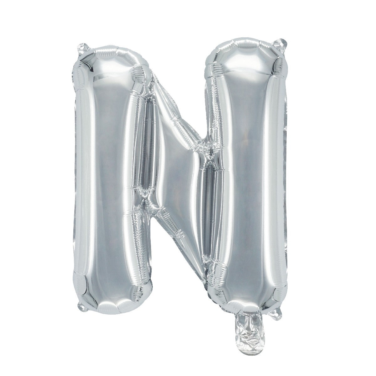 Letterballon zilverkleurig - 32 cm - N