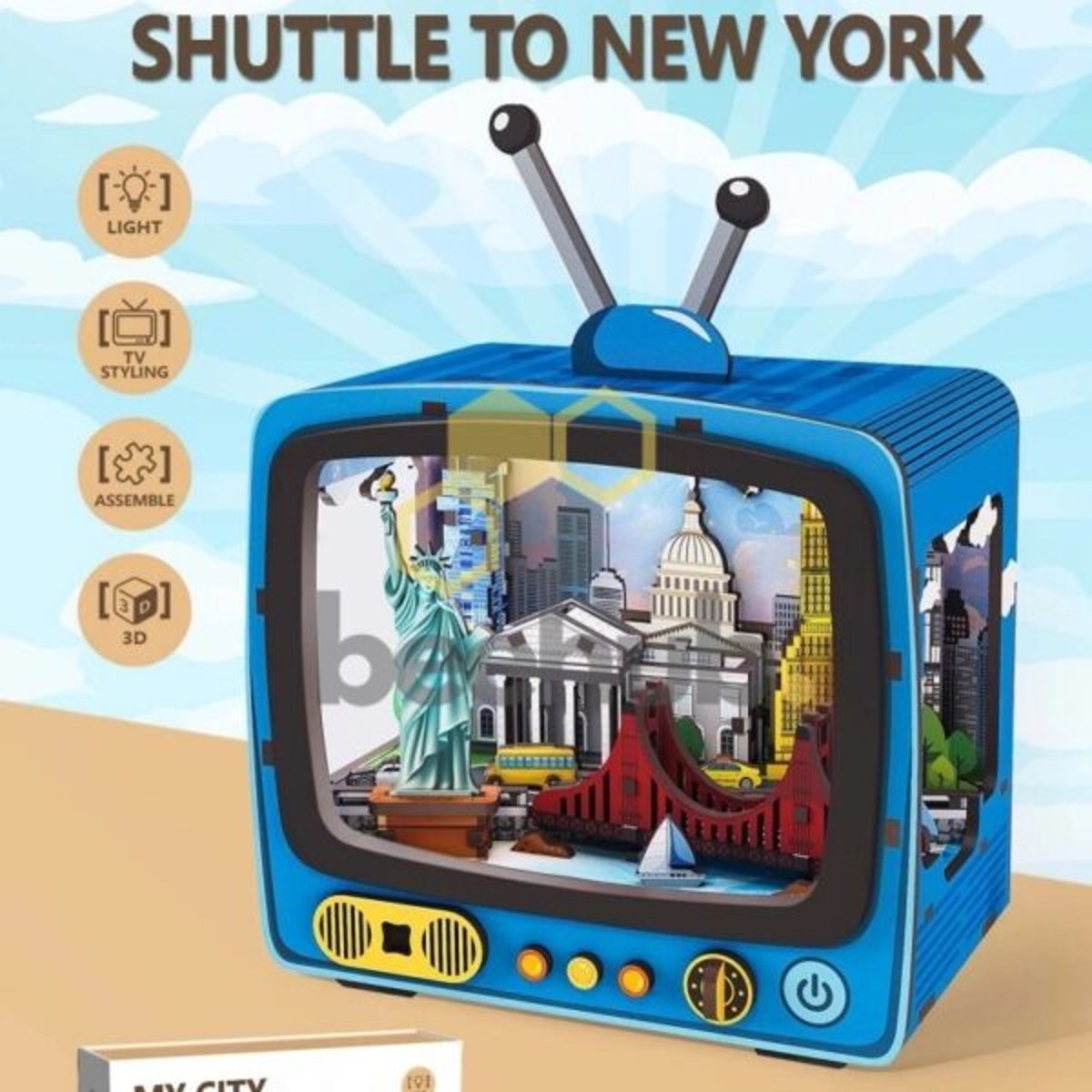 My City Urban Television - houten 3D puzzel - shuttle to New York