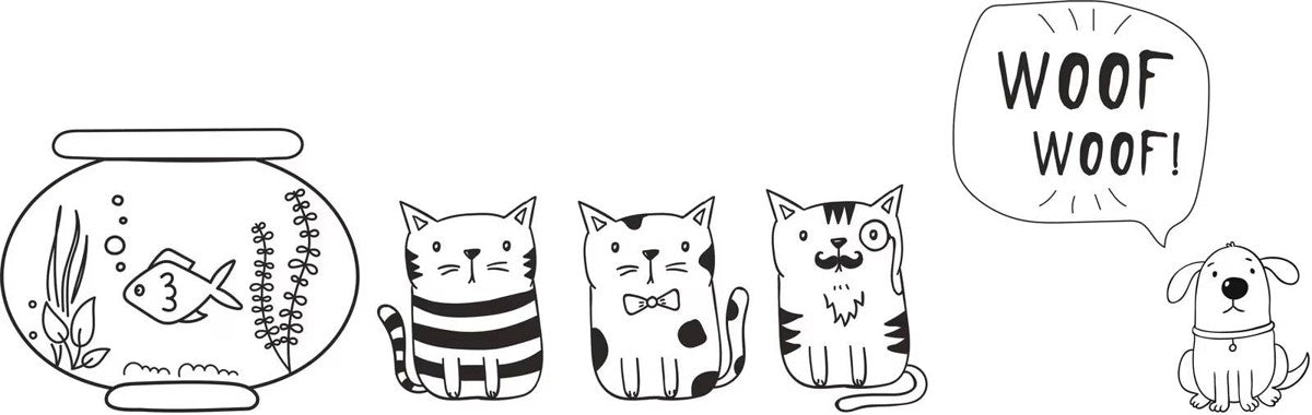 Securit window stencils - 3 x A3 - Pets