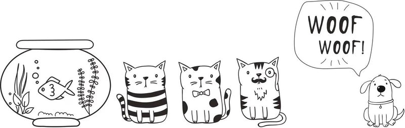 Securit window stencils - 3 x A3 - Pets