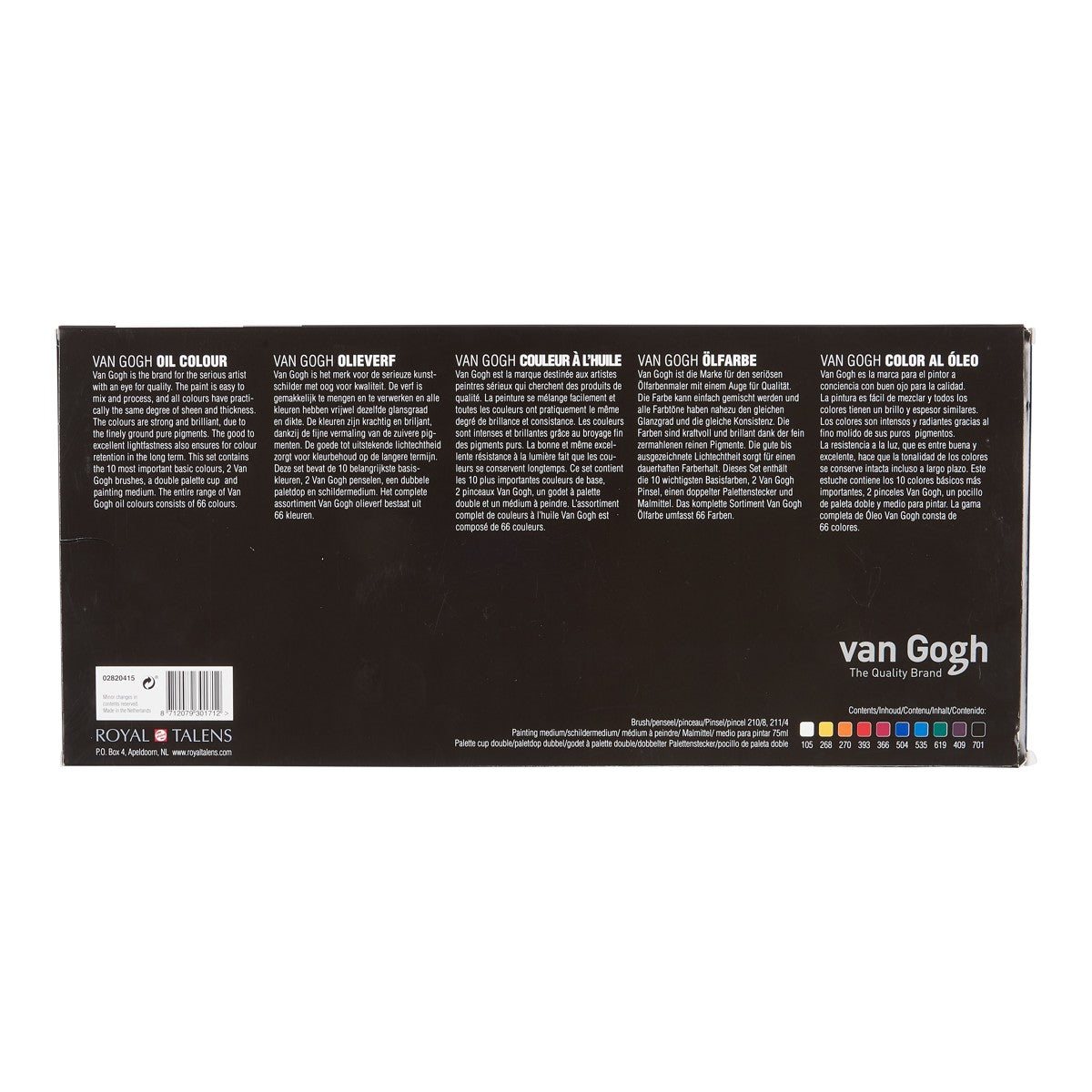 van Gogh olieverf advanced set - 10 kleuren/20 ml + accessoires