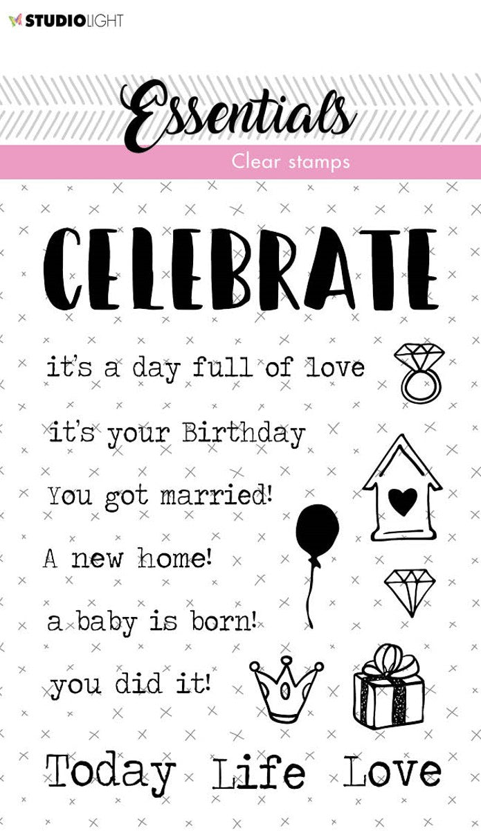 clears stamp tekst EN celebrate - nr.152