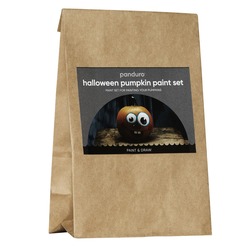 Halloween pompoen verf set 4x 20 ml + 2 penselen