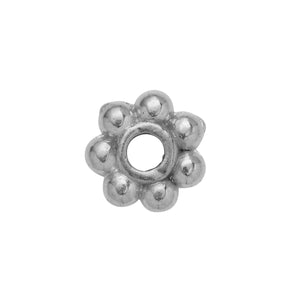 Spacers - 100 stuks - zilverkleurige bloem