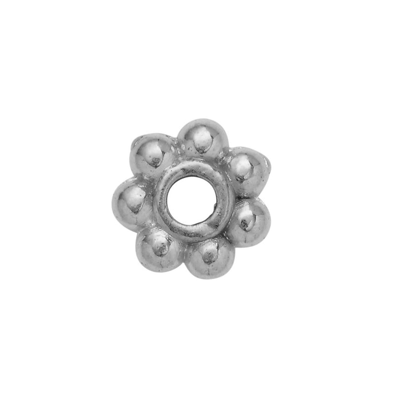 Spacers - 100 stuks - zilverkleurige bloem