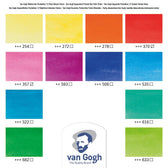 van Gogh aquarelverf pocket box - 12 halve napjes - felle tinten