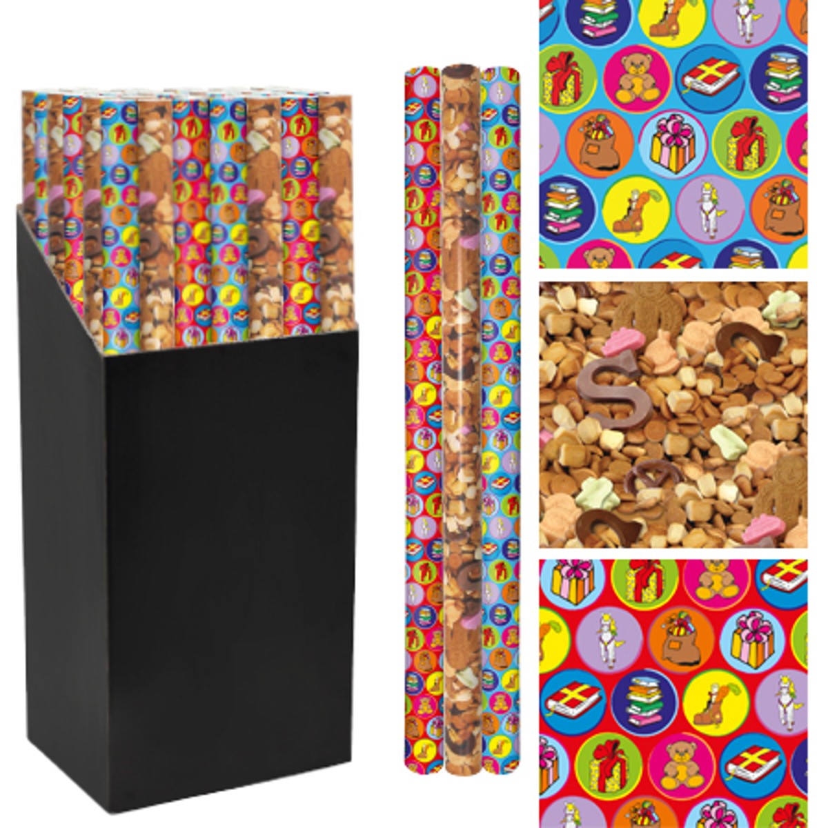Sinterklaas inpakpapier - 200x70 cm assorti