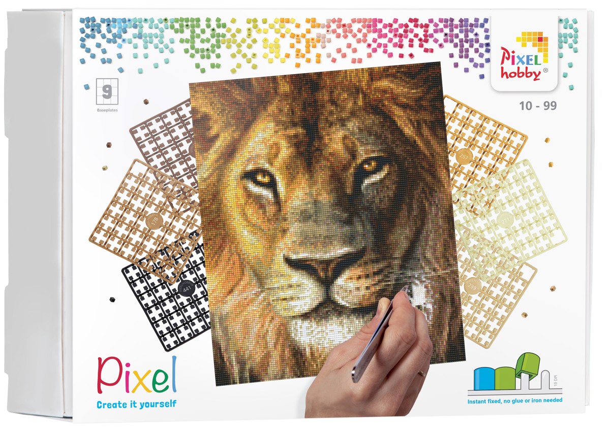 Pixelhobby set - 9 platen - leeuw
