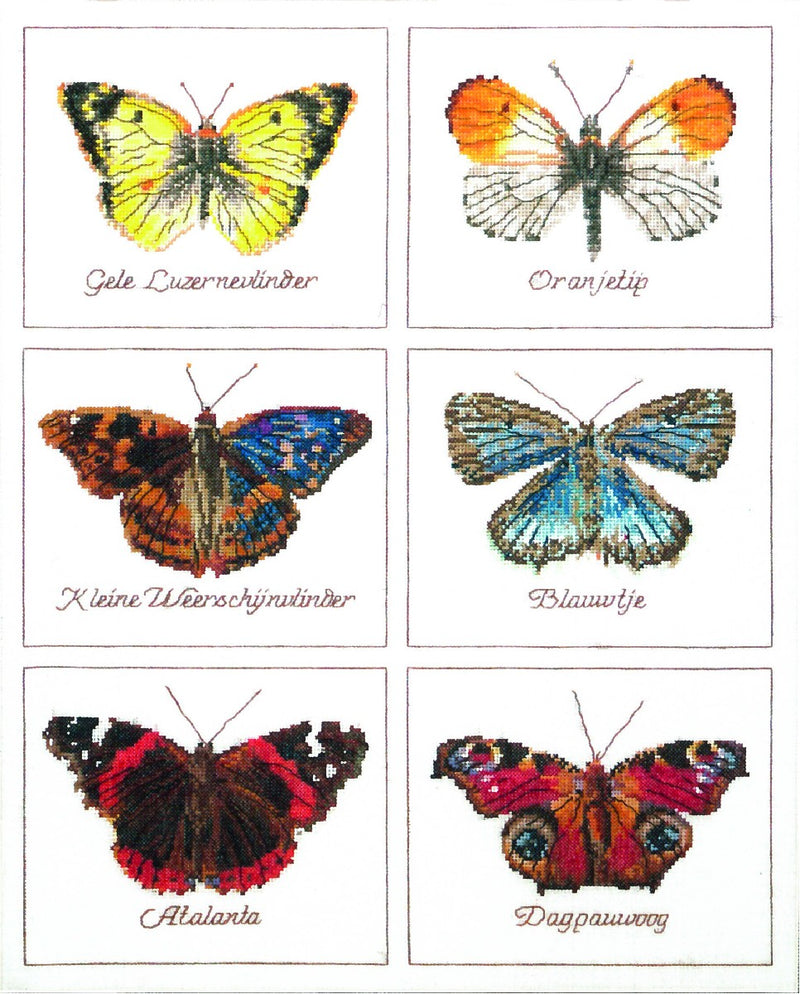 Borduurkit aida butterflies