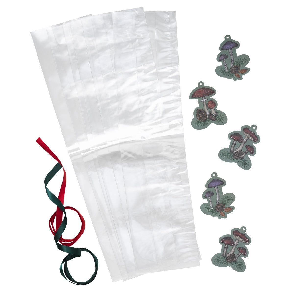 Plastic zakken met labels - 6 stuks