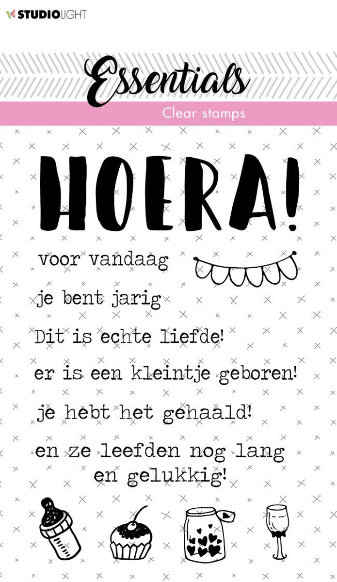 clear stamp tekst NL hoera - nr.523