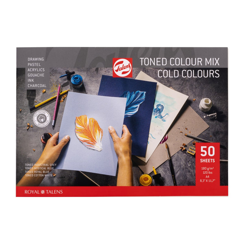 Talens Toned Paper blok - A4 - koele tinten