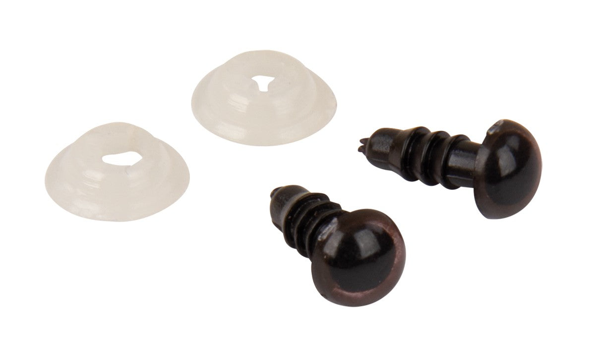 Kunststof veiligheidsogen - 6 mm - donkerbruin