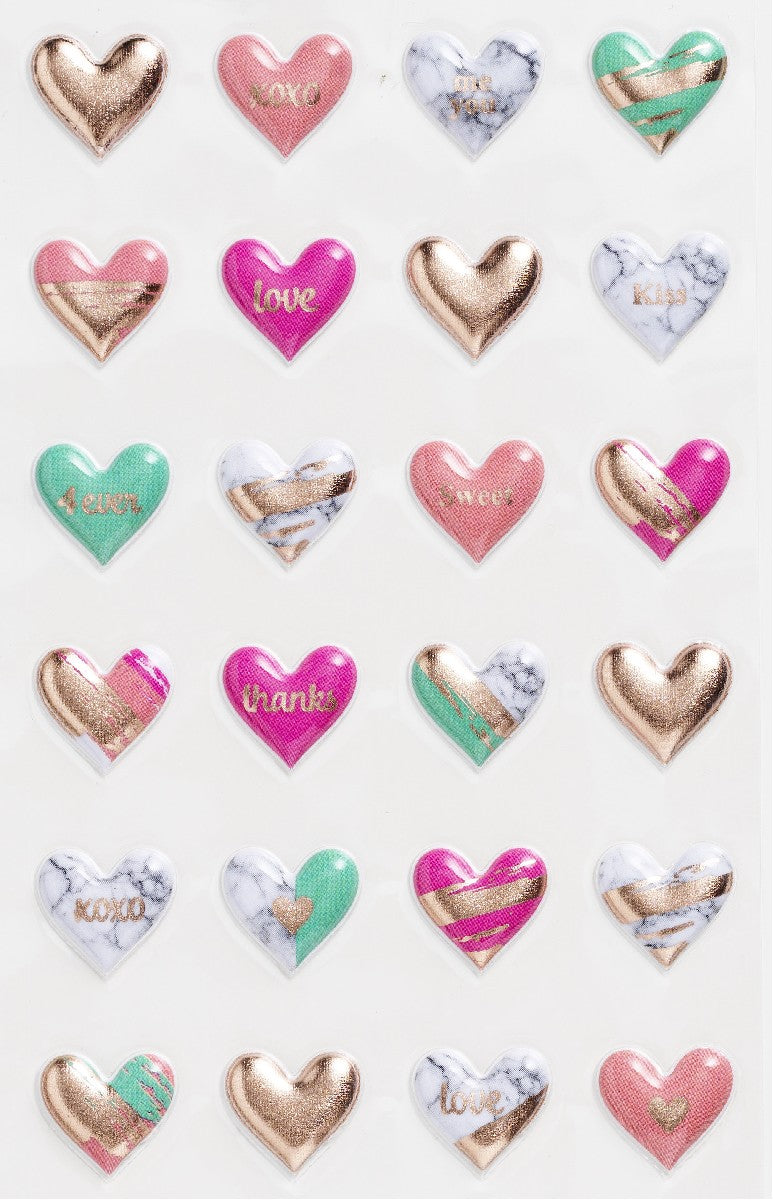 Puffy stickers - hartjes