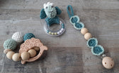 rammelaar met balletjes - 80 mm groen