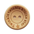 houten knoop 4 stuks - 20 mm 'Twinkle twinkle'