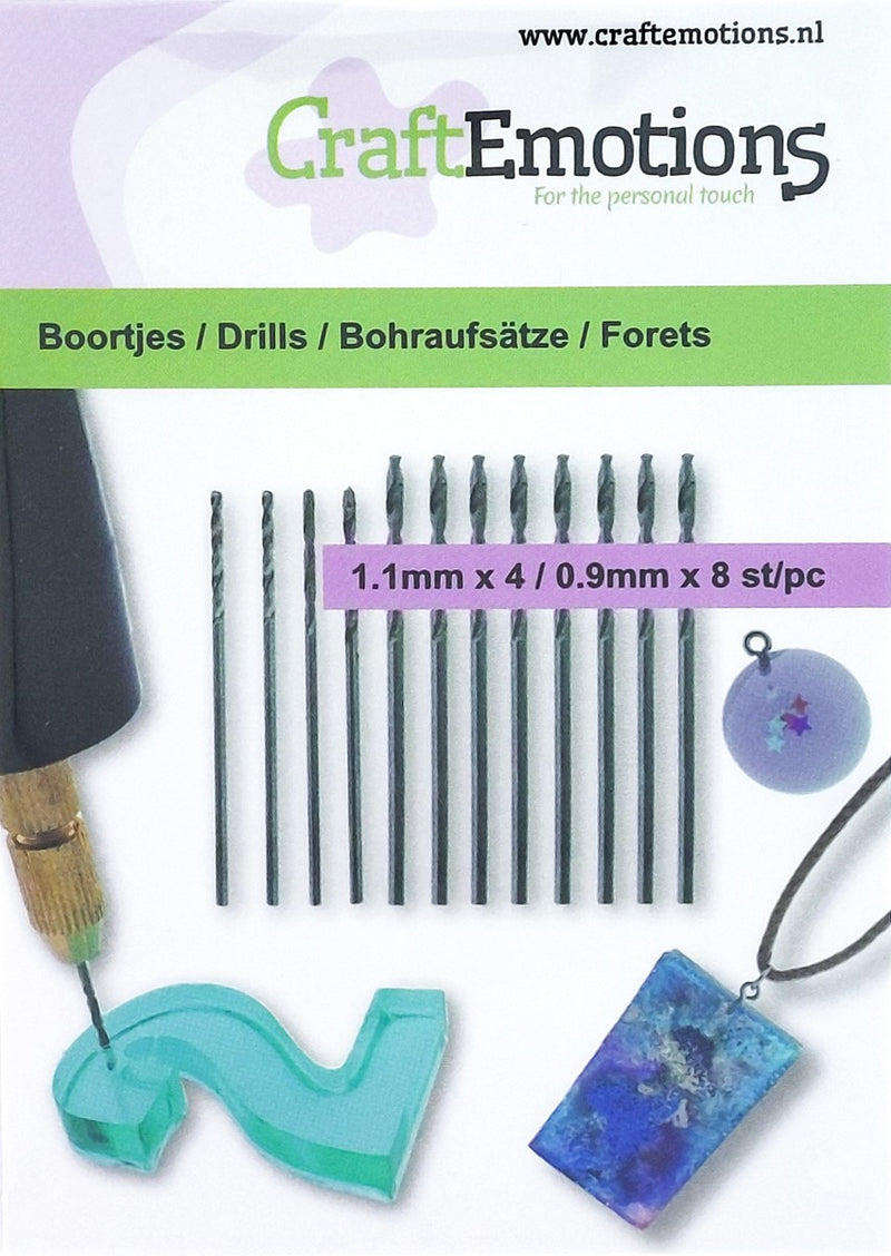 Mini boortjes - 8x 0,9 mm + 4 x1,1 mm