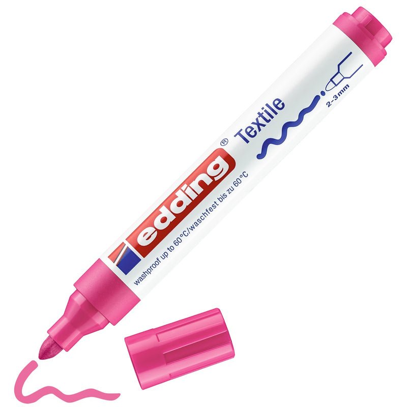 edding 4500 textile pen - 2 tot 3 mm - neon roze