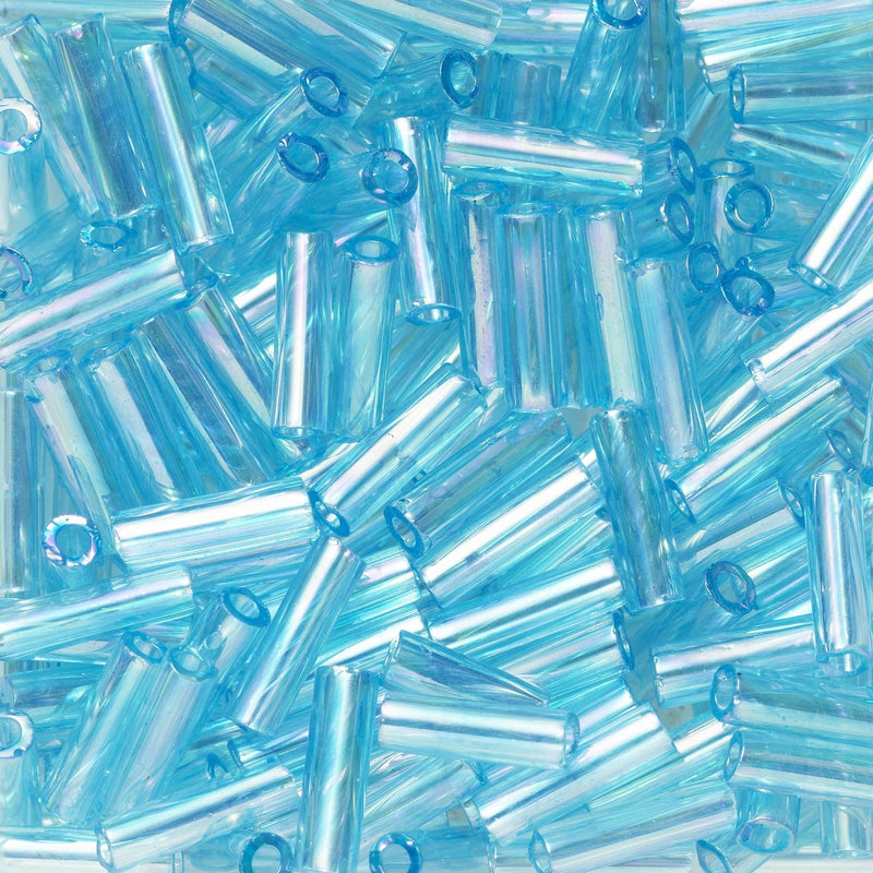 TOHO Bugle kralen - 6 mm - #163 turquoise transparant