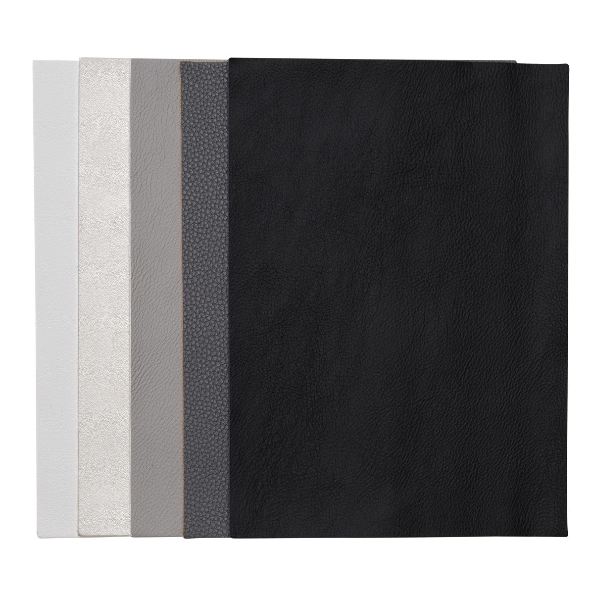 Imitatieleer - 15x21 cm - 5 stuks - grijstinten