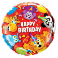 folie ballon 45 cm - happy birthday dieren
