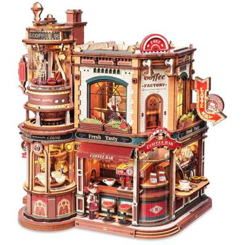 Robotime houten 3D puzzel - Dream Coffee Factory