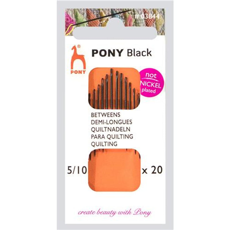 Pony Black Betweens quiltnaalden - 5 tot 10 mm