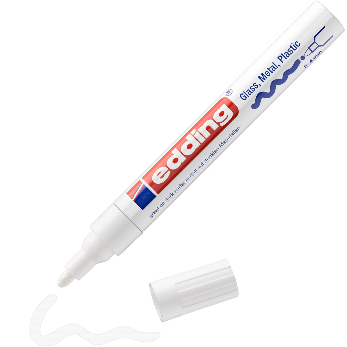edding 750 lakmarker - glans - 2 tot 4 mm - wit