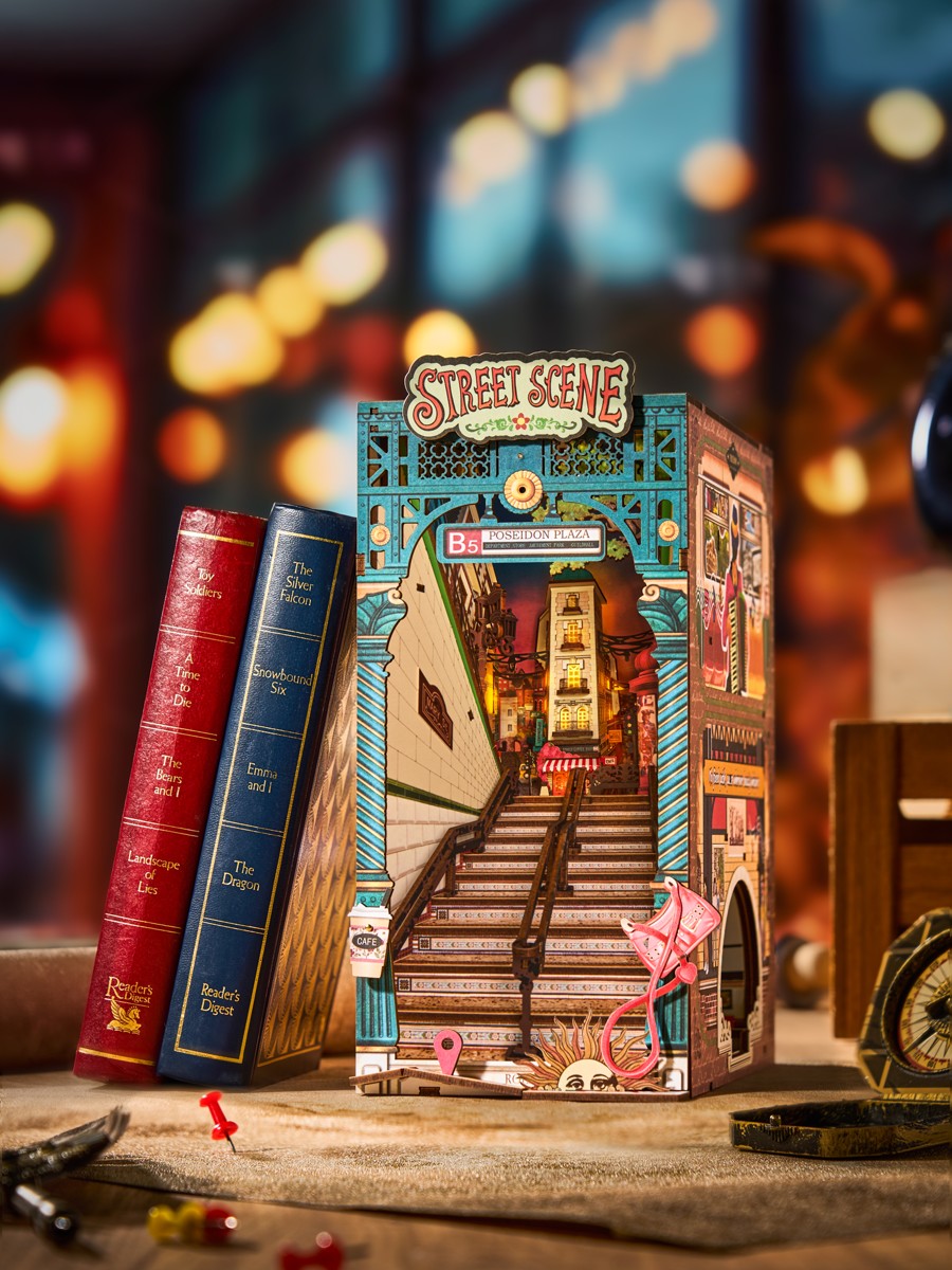 Robotime houten 3D puzzel - book nook - Street Scene