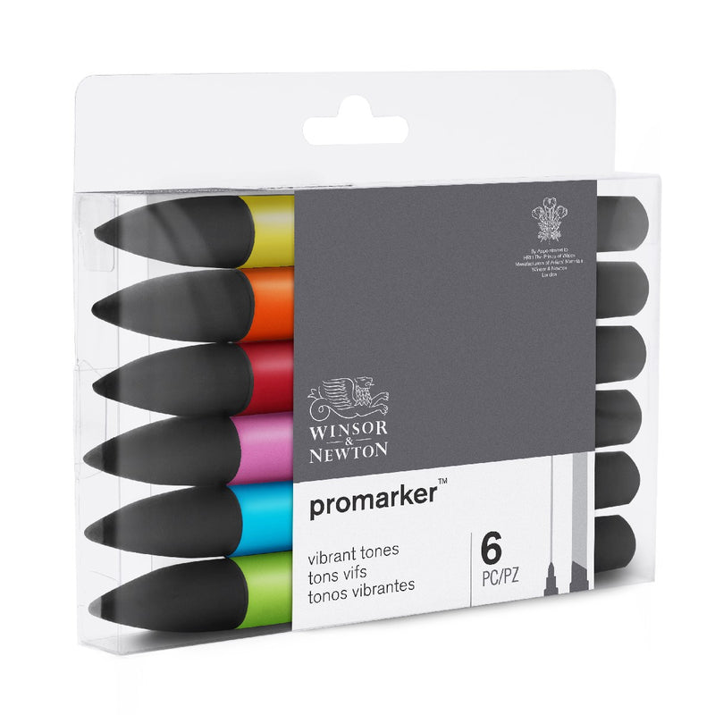 Winsor & Newton Promarker - 6 stuks - vibrant tones