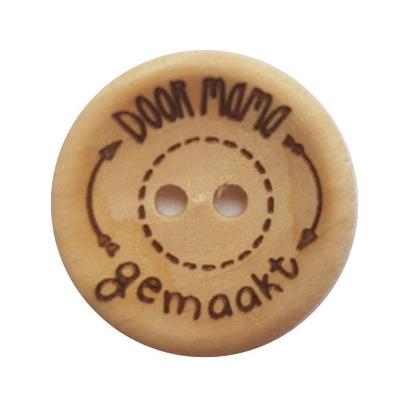 houten knoop 4 stuks -20 mm 'door mama gemaakt'