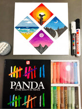 Panda oliepastels - 24 stuks
